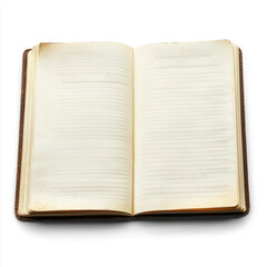 Open notepad with visible pages. isolated on transparent background