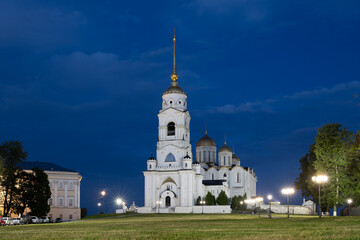 City of Vladimir, Vladimir region, Russia. Cathedral of the Dormition of the Blessed Virgin Mary (Assumption Cathedral). Ancient Orthodox church in Vladimir. Architectural and tourist attraction.