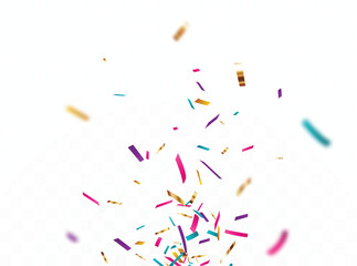 Colorful Confetti celebrations design isolated on transparent background