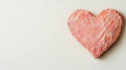 Obraz premium Minimal heart symbol of affection on soft background artistic viewpoint emotional concept for connection