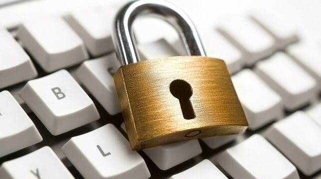 Data Security Concept on Computer Keyboard