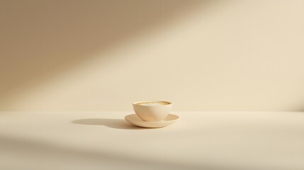 Elegant Single Espresso Cup on Minimalist Surface