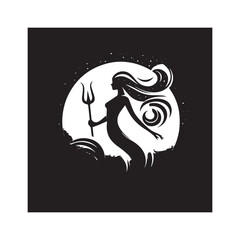 Siren silhouette vector art illustration