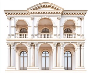Obraz premium Elegant Renaissance Palace with Symmetrical Facade and Ornate Columns