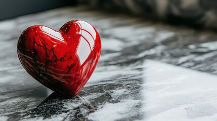 Heart symbol display indoor setting minimalist decor affectionate concept artistic viewpoint