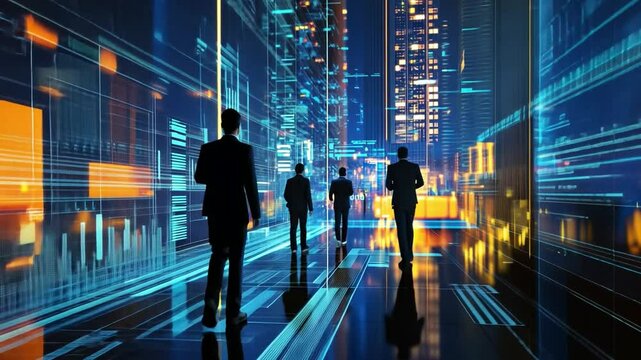 Big data experts analyzing complex information to reveal hidden patterns and trends