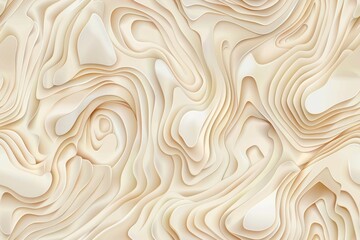 Obraz premium A 3D rendered image of undulating, creamy-colored lines. Abstract pattern with an organic feel.