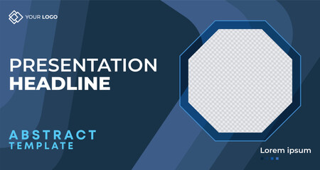 Creative Business Presentation Slides Template. Modern Company Profile Brochure Cover Design. Geometric Annual Report, Conference Event Invitation Template, for Flyer, Website Slider, Landing Page