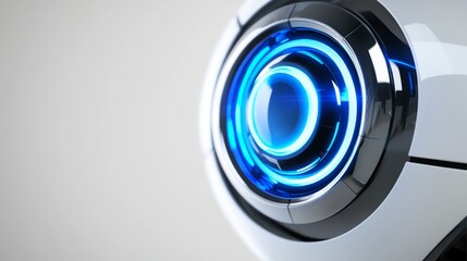 Illuminated Scanner Close-Up with White Background