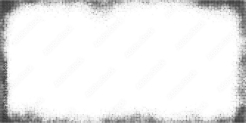 Aufkleber dotted pattern border. abstract halftone vector frame. noisy gradient for banner and poster. retro s
