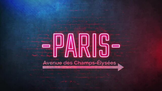 Neon Paris and reference to Champs-Elysees