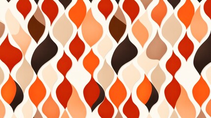Abstract pattern featuring flowing shapes in warm hues of red, orange, and beige, Ideal for backgrounds, textiles, or branding materials, adding a dynamic and modern touch to design projects,
