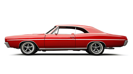 Old vintage muscle car isolated on a white background
