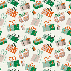 Holiday Gift Box Seamless Pattern