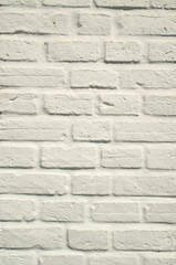 New white painted brick wall closeup