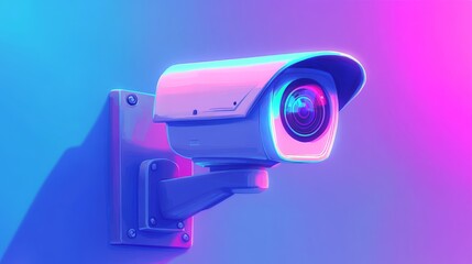 Cartoonish Camera Icon with Bold Colors on White Background