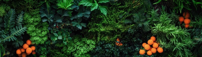 Fototapeta premium Intricate Biodiverse Undergrowth: A Rich Tapestry of Life Beneath the Canopy