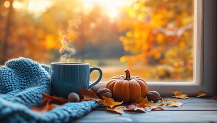 Cozy Autumn Window Scene