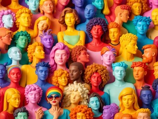 An inclusive 3D pattern background showcasing diverse LGBTQ+ identities, perfect for promoting acceptance and understanding in society.