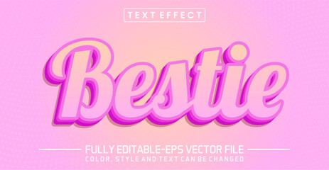 Bestie font Text effect editable
