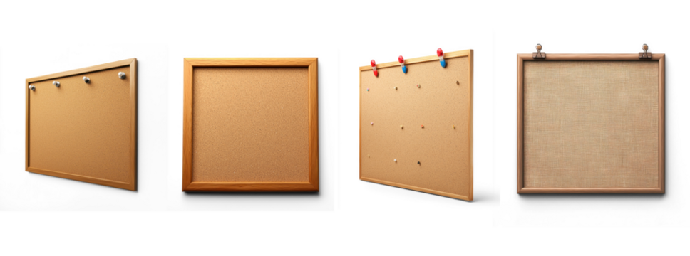 Collection of Modern bulletin board with a clean design. isolated on transparent background