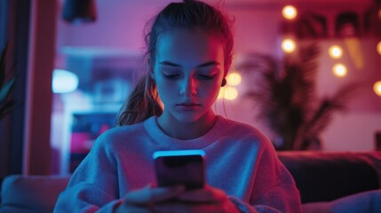 Gen Z mobile trends in the UK, young people accessing information on phones, tech-focused setup.