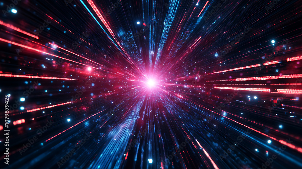 Aufkleber high tech futuristic technology abstract technology particle mesh style background