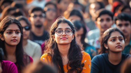 Gen Z promoting gender equality in India, youth gathering for advocacy and support, organized setting.