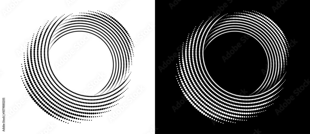 Poster modern abstract background. halftone dots in circle form. round logo. vector dotted frame. design el