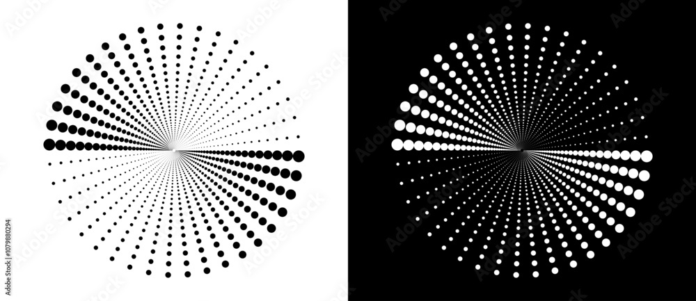 Leinwandbilder modern abstract background. halftone dots in circle form. round logo. vector dotted frame. design el