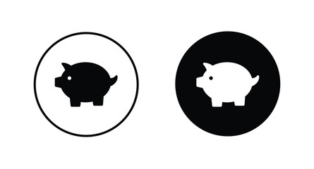 Piggy bank icon set vector. piggy symbol icon	