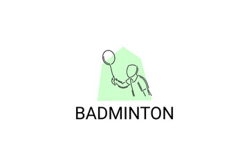 Badminton sport vector line icon. sport pictogram, vector illustration.