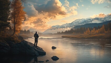 Peaceful Fishing at Dawn