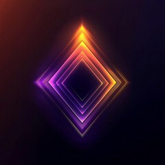 Glowing Geometric Neon Shapes in Gradient Hues on Dark Background
