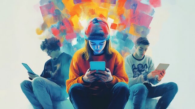 Mental health apps for Gen Z in the USA, youth using wellness technology, structured digital setup.