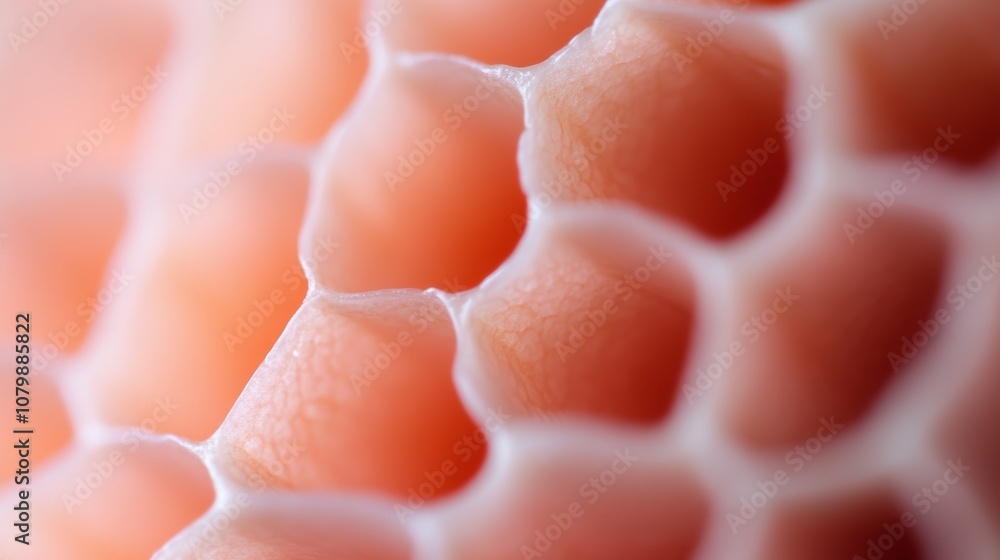 Poster close-up view of a honeycomb structure revealing intricate cell patterns on a natural surface