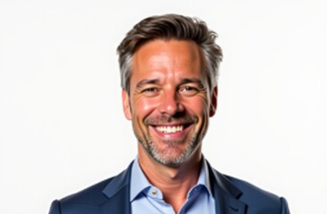 Professional portrait of a smiling business man in a suit