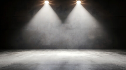 Soft spotlight illuminating a stage dramatic backdrop theatrical lighting environment cinematic viewpoint