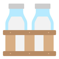 Illustration of Two Bottle Milk Flat Icon
