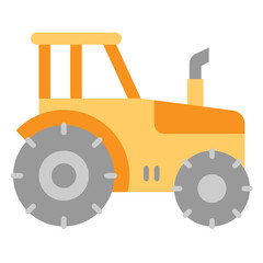 Illustration of Tractor Flat Icon