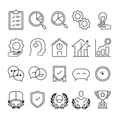 Minimalist Icon Design Collection for Digital Interfaces