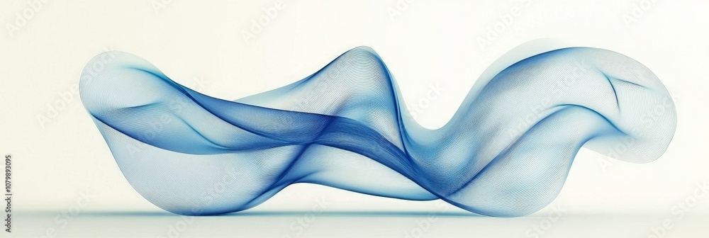 Poster futuristic technology abstract background with flowing blue curved lines and gradient color scheme f