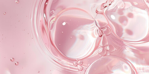 Abstract Pink Liquid Texture with Water Droplets
