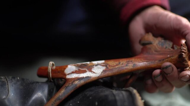 oriental, handicraft, handmade, art, mongolia, deer, antler painting, asia, close up