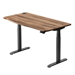 Adjustable standing desk with a sleek finish. isolated on transparent background