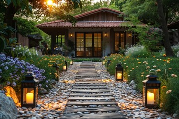 Obraz premium Chinese lanterns on the street.