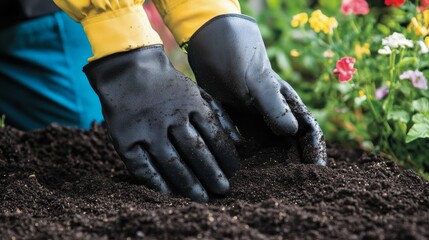 Gardening Hands in Action: Planting in the Garden