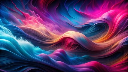 Obraz premium Abstract Vibrant Swirling Hues of Blues, Pinks, and Oranges, Creating a Surreal and Dreamlike Landscape