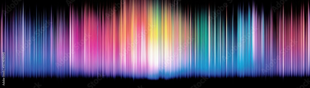 Poster abstract colorful spectrum with vertical stripes created by blurred light effect representing divers
