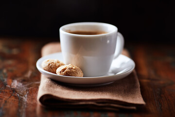 Baked spaghetti pasta with mozzarella cheese. Wooden background.